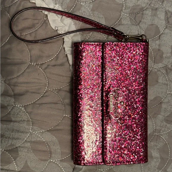 kate spade | Bags | Kate Spade Glitter Bug Pink Wallet  display picture 2